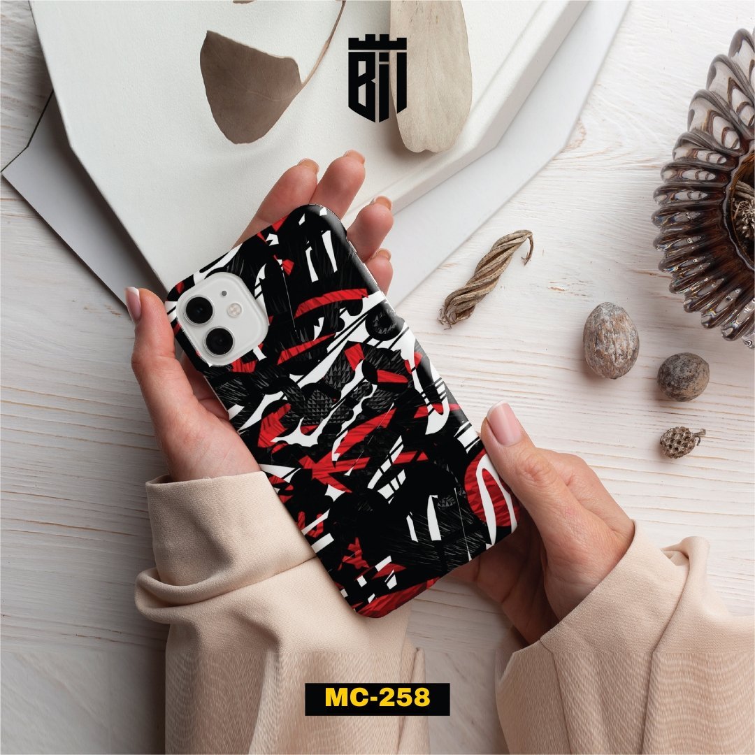 MC258 Abstract Black Red Mobile Case - BREACHIT