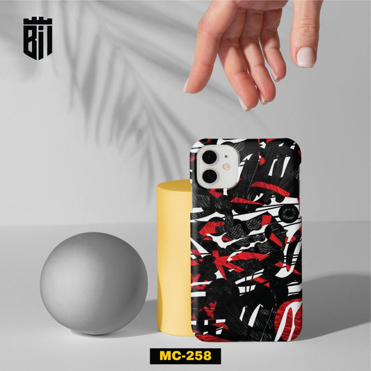 MC258 Abstract Black Red Mobile Case - BREACHIT
