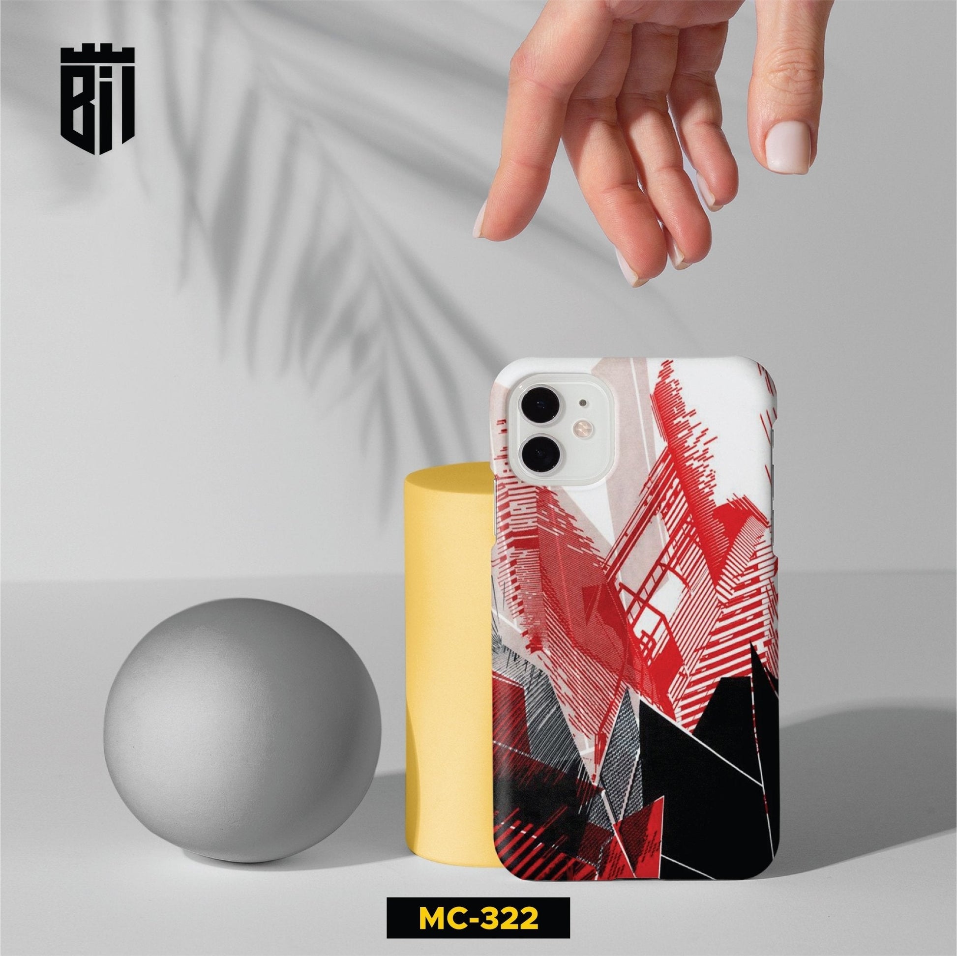 MC322 Black Red Abstract Mobile Case - BREACHIT