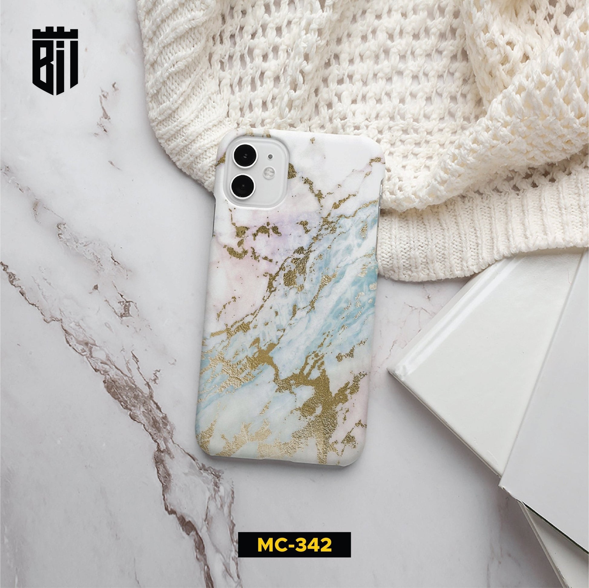 MC342 Pastel Golden Sea Marble Mobile Case - BREACHIT