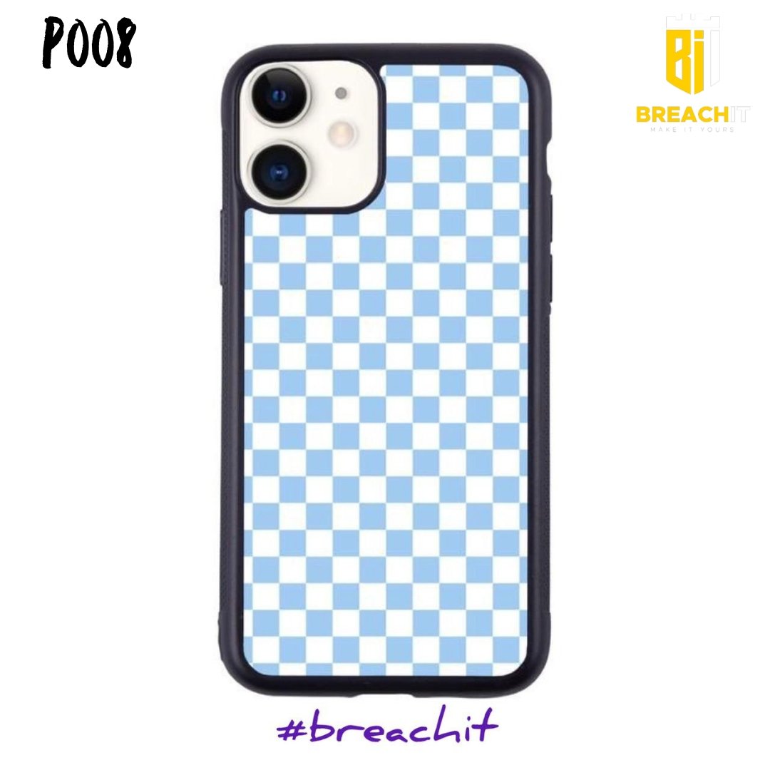 P008 Checkered Gloss Plate Mobile Case - BREACHIT
