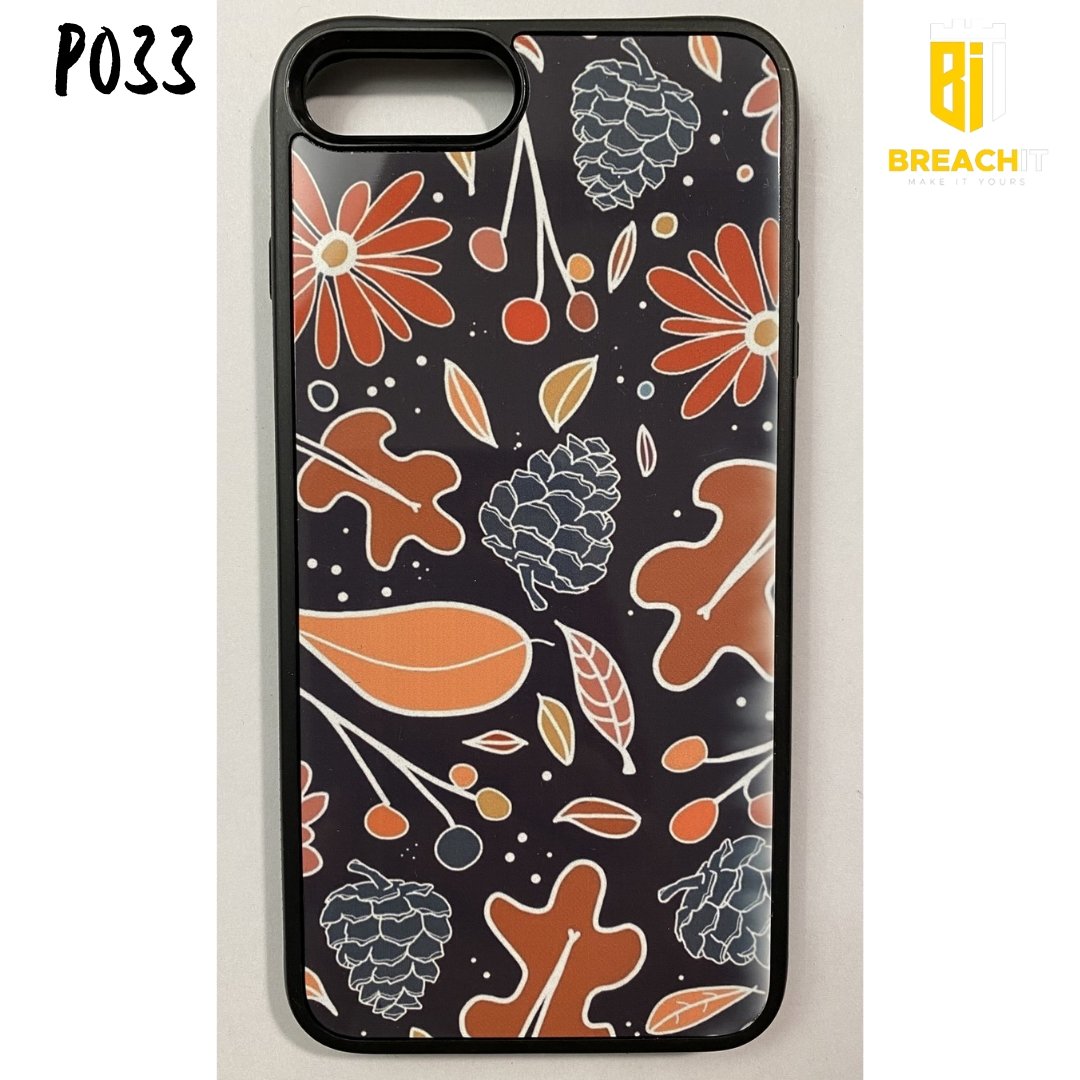 P033 Floral Gloss Plate Mobile Case - BREACHIT