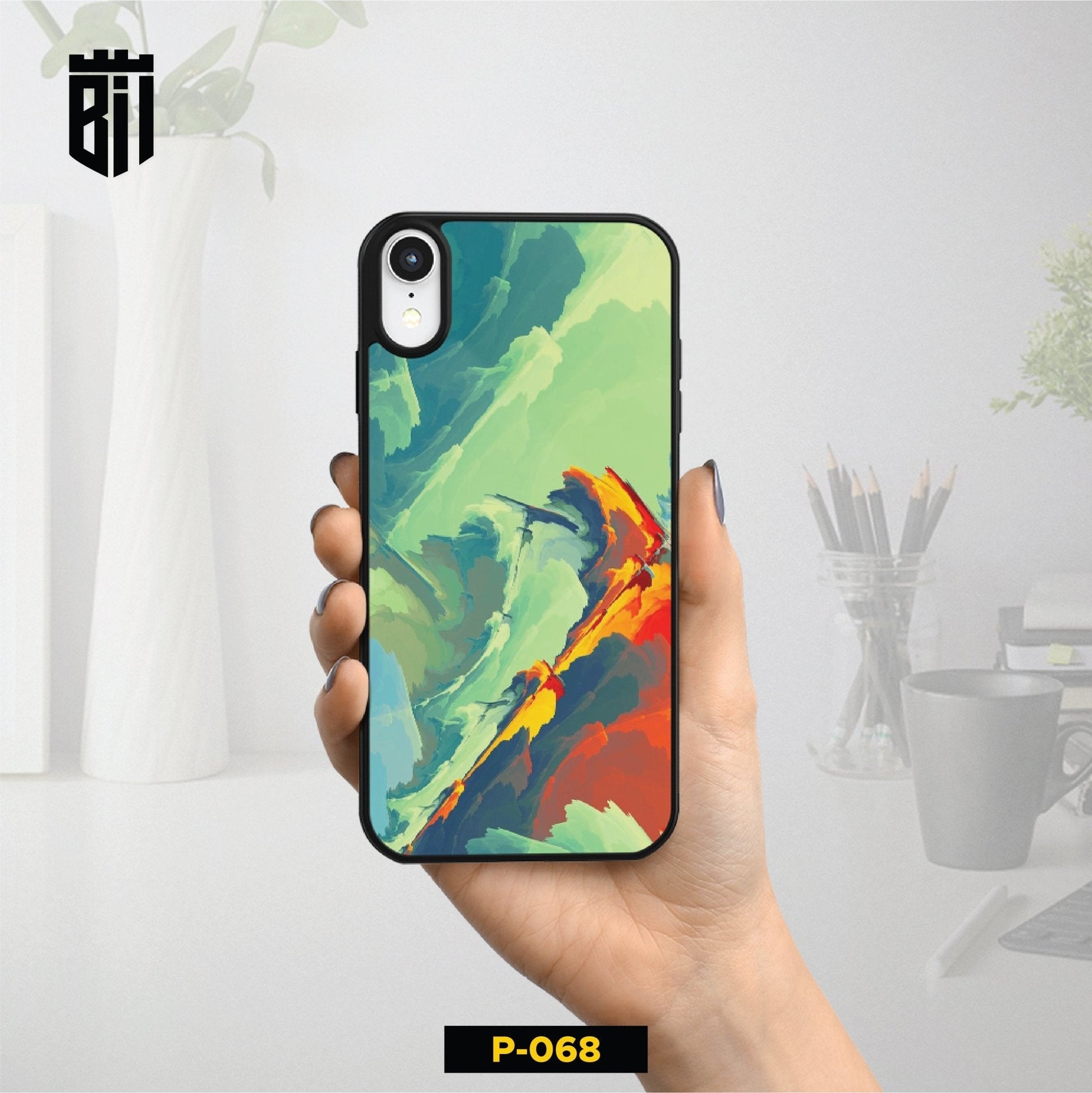 P068 Abstract Design Gloss Plate Mobile Case - BREACHIT