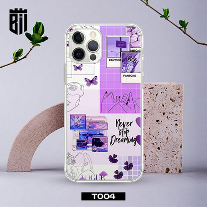 T004 Purple Aesthetic Transparent Design Mobile Case - BREACHIT