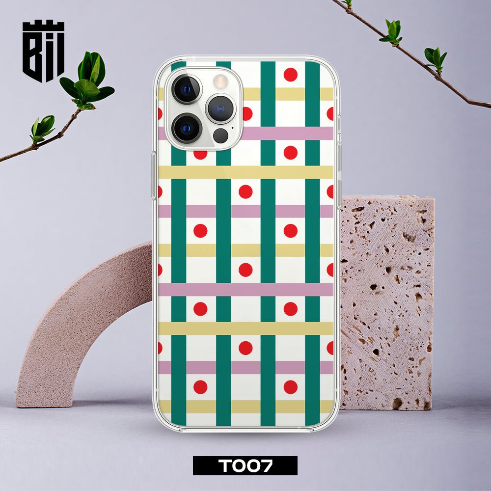 T007 Dot Checkered Transparent Design Mobile Case - BREACHIT