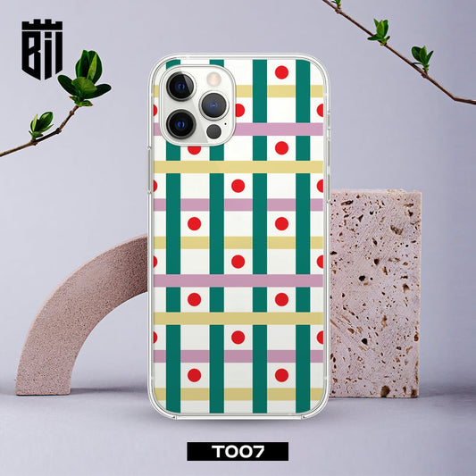 T007 Dot Checkered Transparent Design Mobile Case - BREACHIT