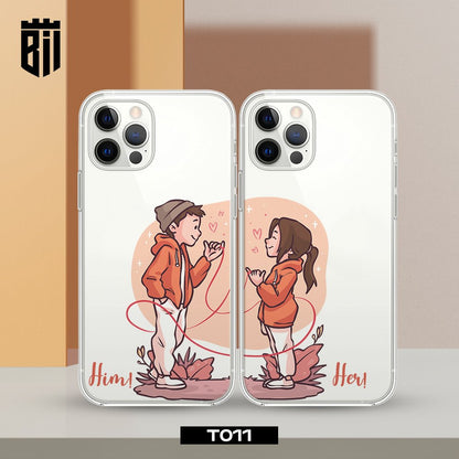 T011 Couple Transparent Design Mobile Case - BREACHIT