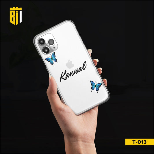 T013 Name Butterfly Transparent Design Mobile Case - BREACHIT