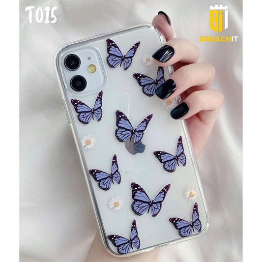 T015 Butterflies Transparent Design Mobile Case - BREACHIT