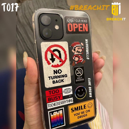 T017 Stickers Transparent Design Mobile Case - BREACHIT