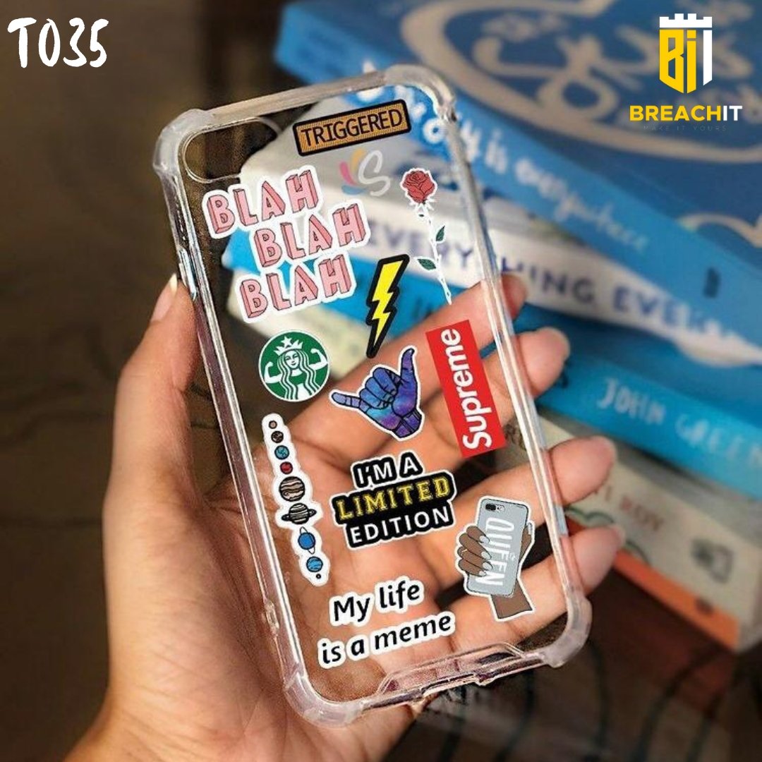 T035 Stickers Transparent Design Mobile Case - BREACHIT