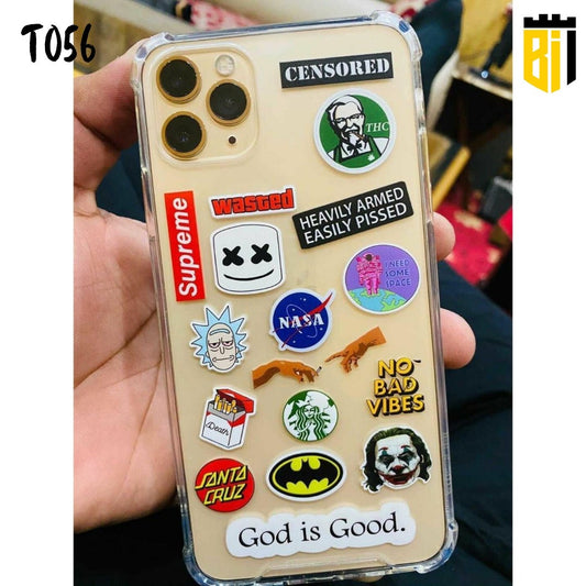 T056 Stickers Transparent Design Mobile Case - BREACHIT