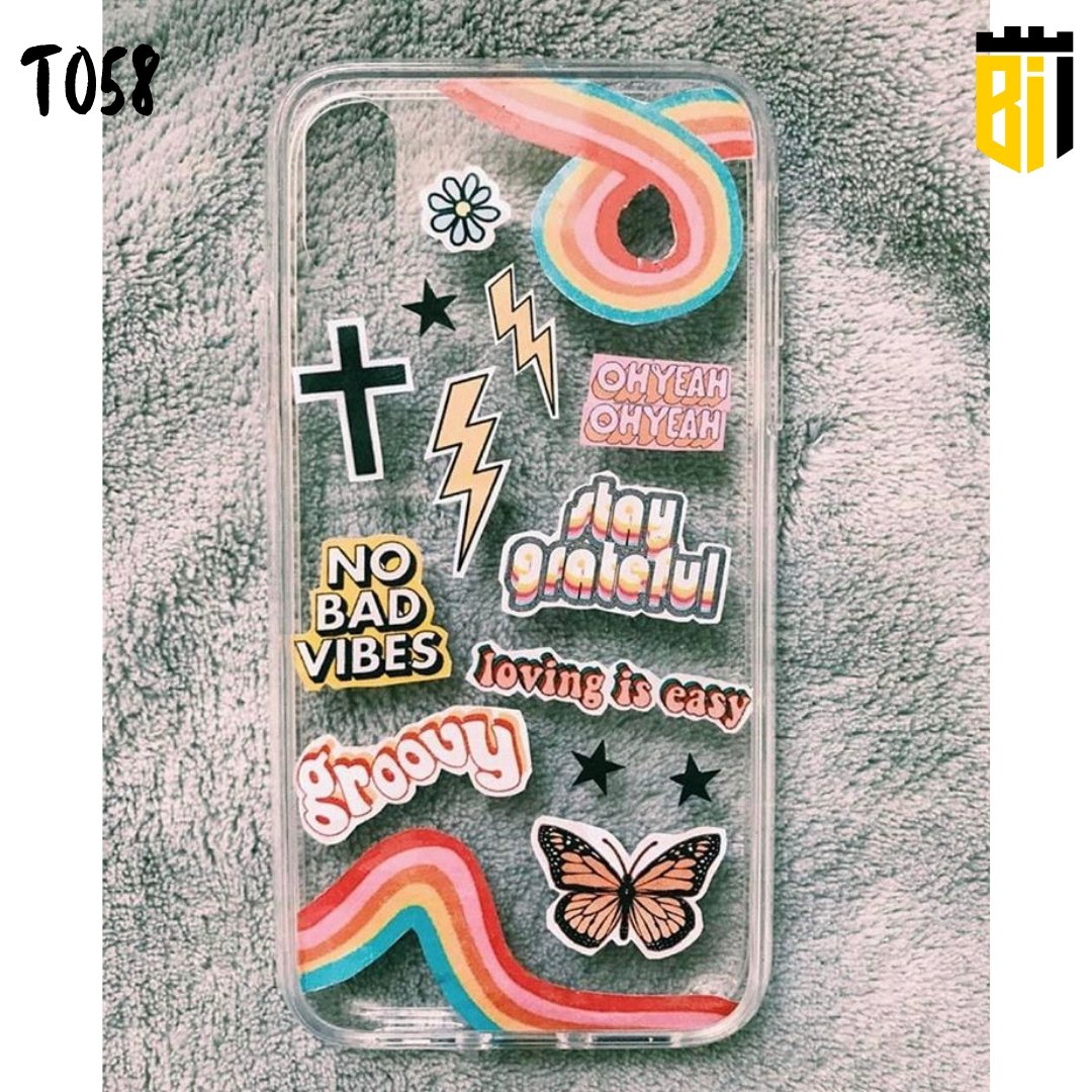 T058 Stickers Transparent Design Mobile Case - BREACHIT