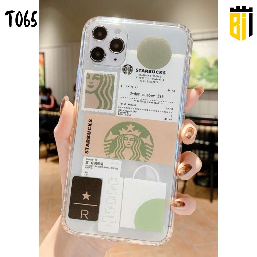 T065 Starbucks Sticker Transparent Design Mobile Case - BREACHIT