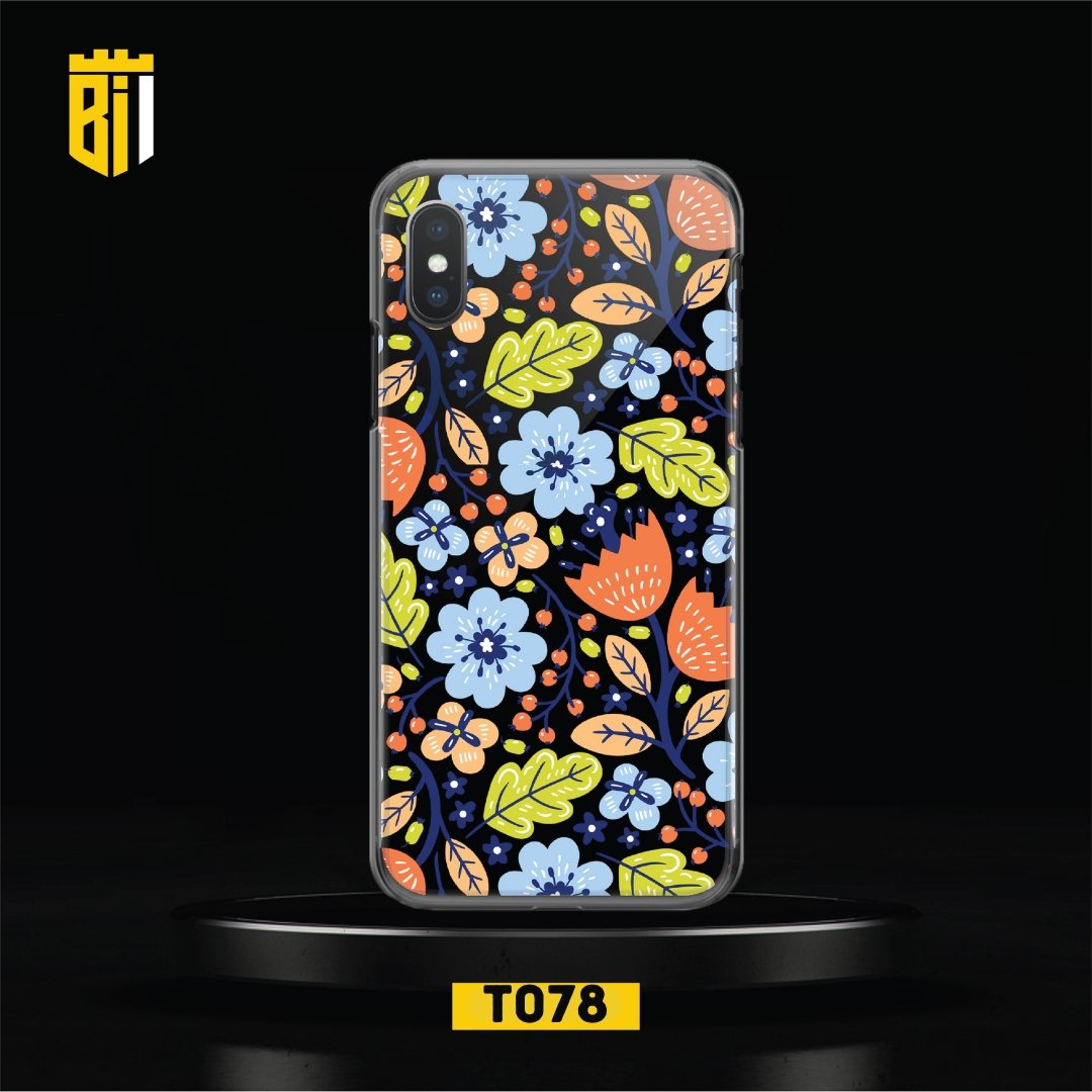 T078 Floral Transparent Design Mobile Case - BREACHIT