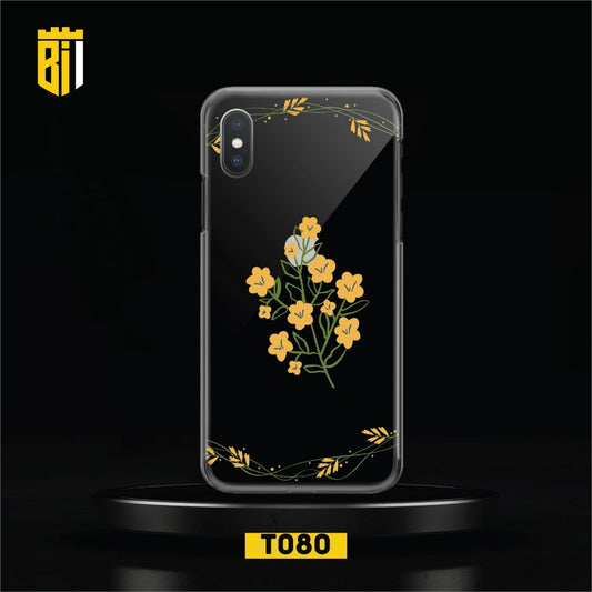 T080 Yellow Floral Transparent Design Mobile Case - BREACHIT