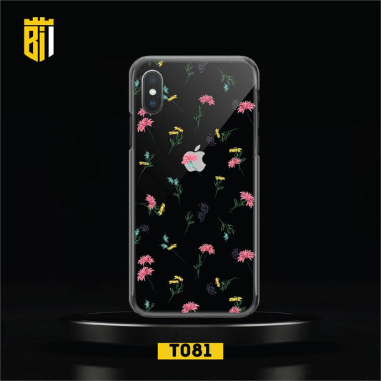 T081 Floral Transparent Design Mobile Case - BREACHIT