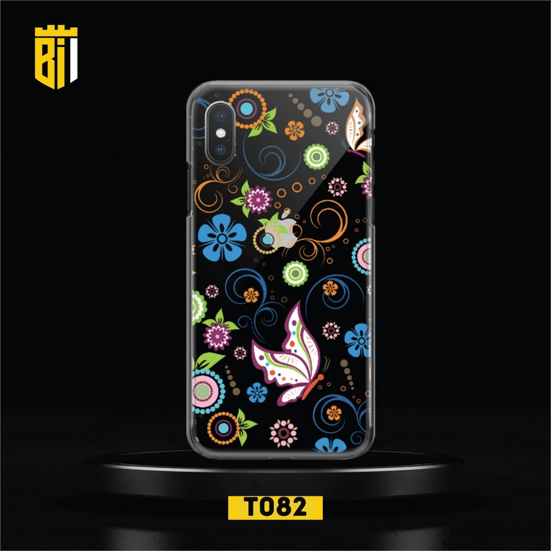 T082 Floral Transparent Design Mobile Case - BREACHIT