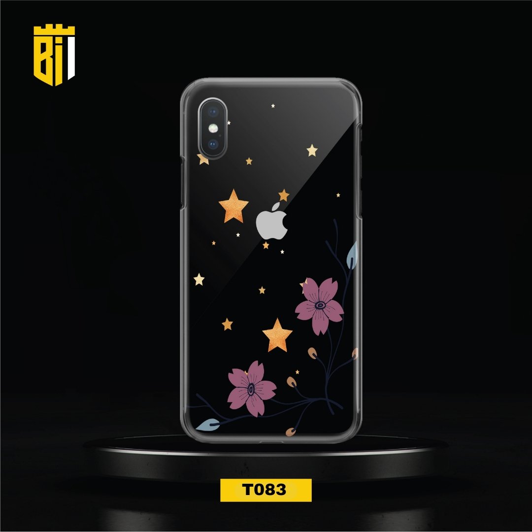 T083 Floral Stars Transparent Design Mobile Case - BREACHIT