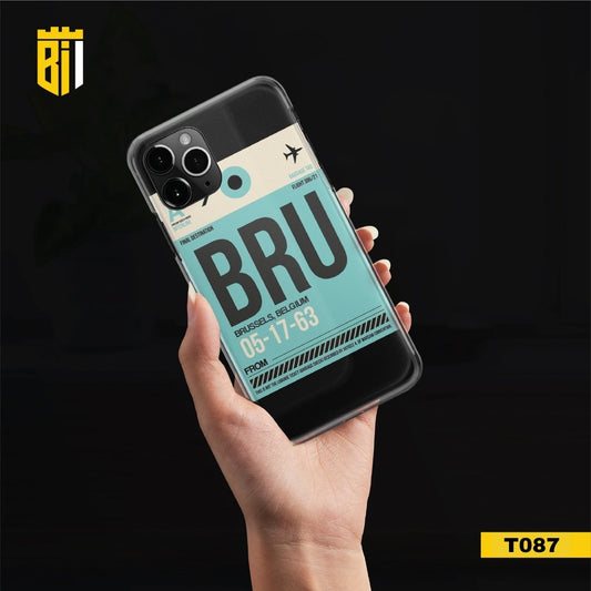 T087 Brussels Boarding Pass Transparent Design Mobile Case - BREACHIT