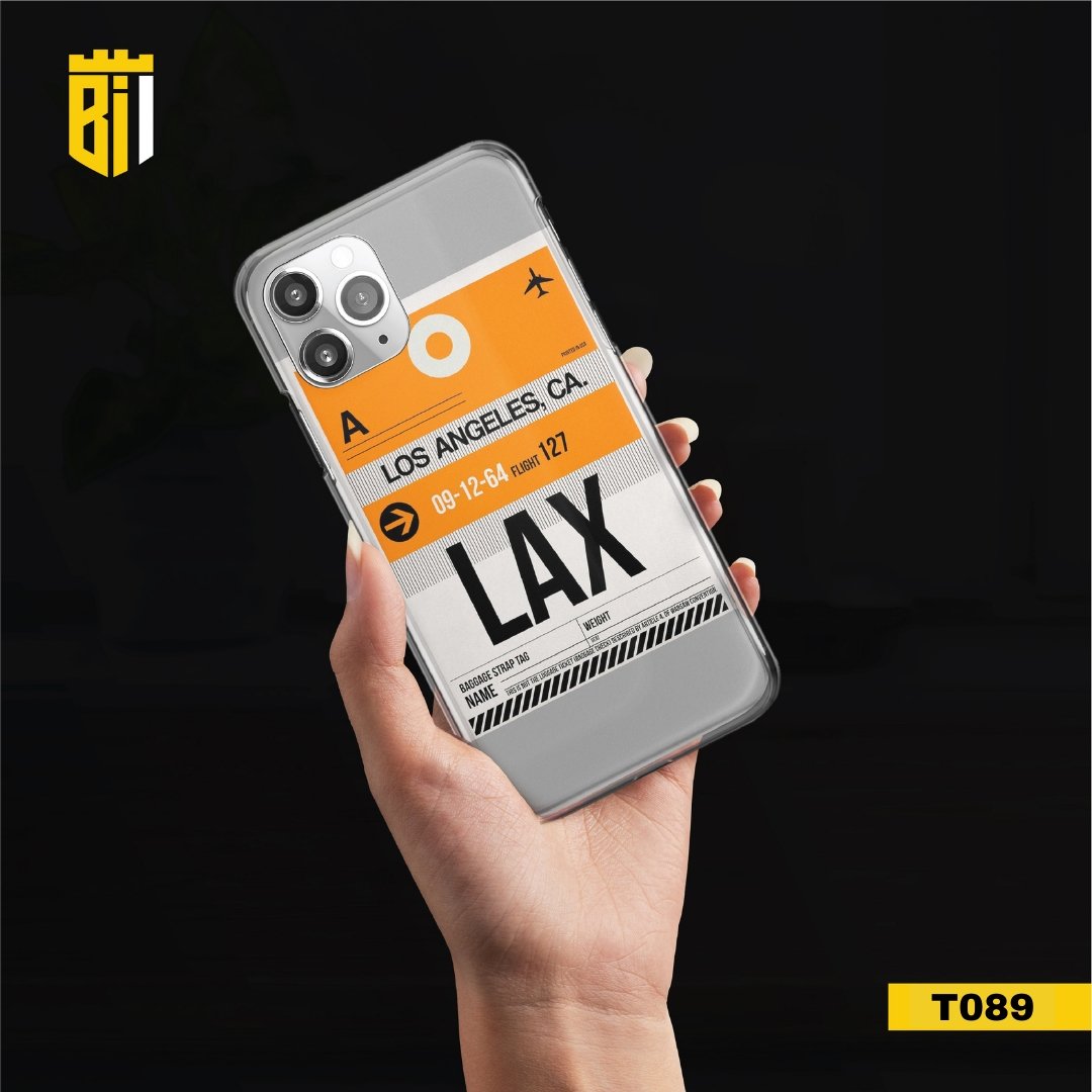 T089 Los Angeles Boarding Pass Transparent Design Mobile Case - BREACHIT