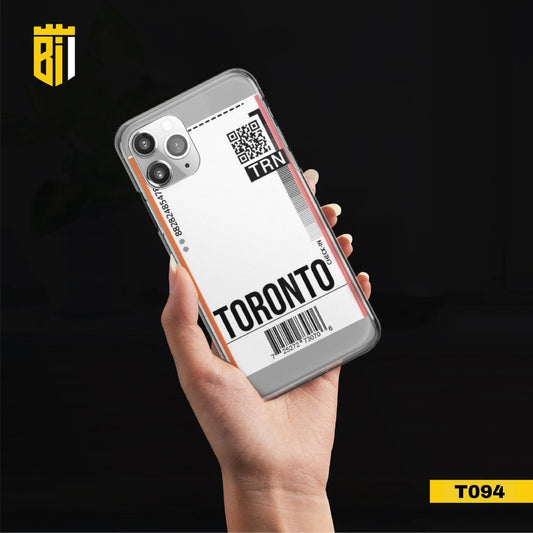 T094 Toronto Boarding Pass Transparent Design Mobile Case - BREACHIT