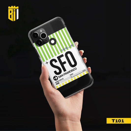 T101 San Francisco Boarding Pass Transparent Design Mobile Case - BREACHIT