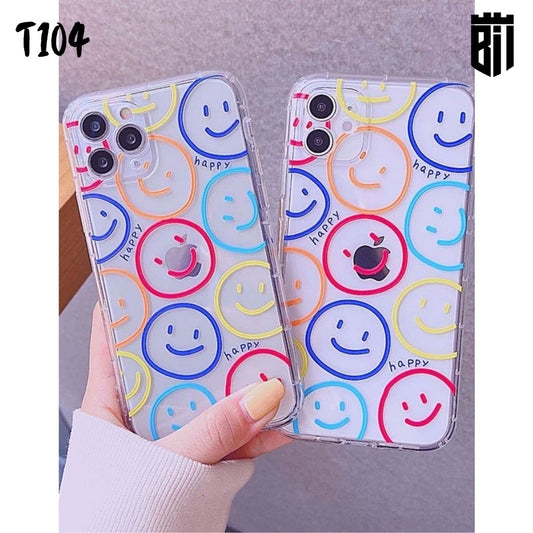 T104 Smiley Transparent Design Mobile Case - BREACHIT