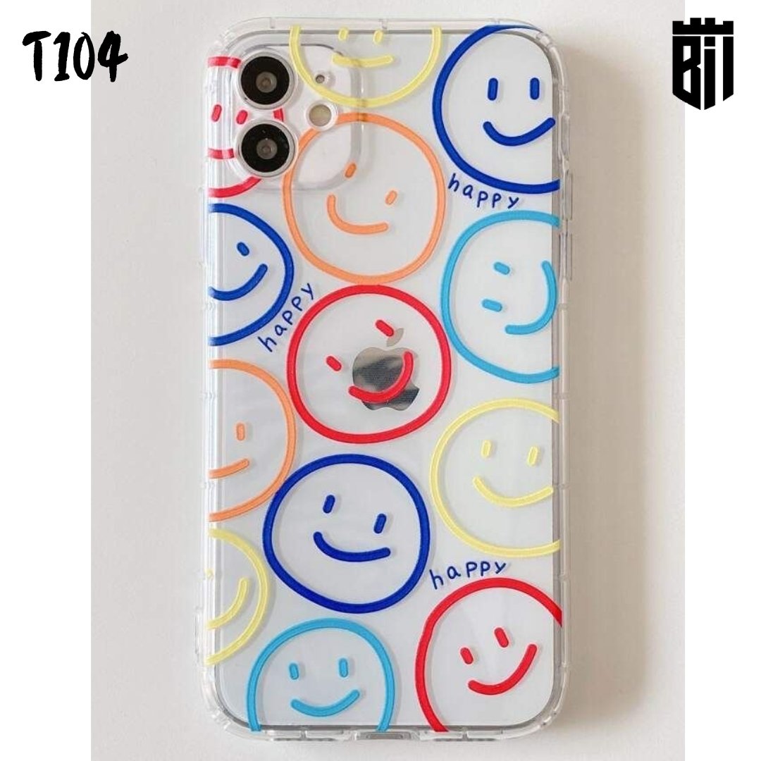 T104 Smiley Transparent Design Mobile Case - BREACHIT