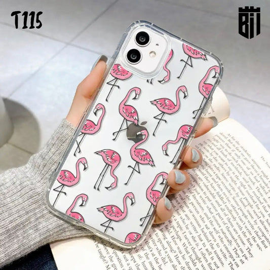 T115 Flamingo Transparent Design Mobile Case - BREACHIT