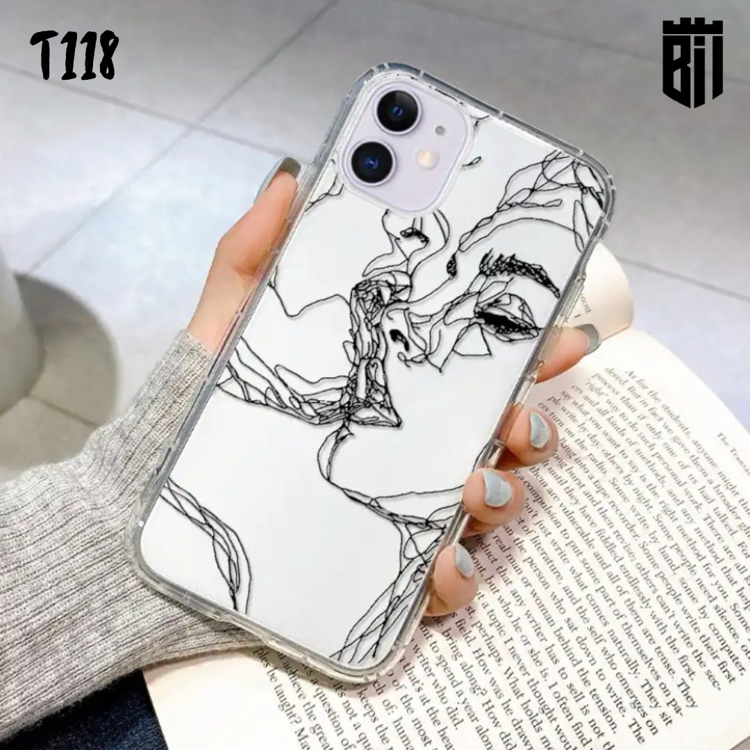T118 Face Art Transparent Design Mobile Case - BREACHIT