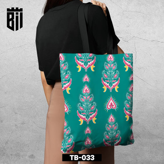 TB033 - Floral Pattern Tote Bag - BREACHIT