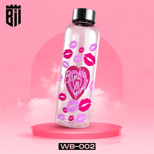 WB-002 - Barbie Printed Glass Water Bottle - BREACHIT