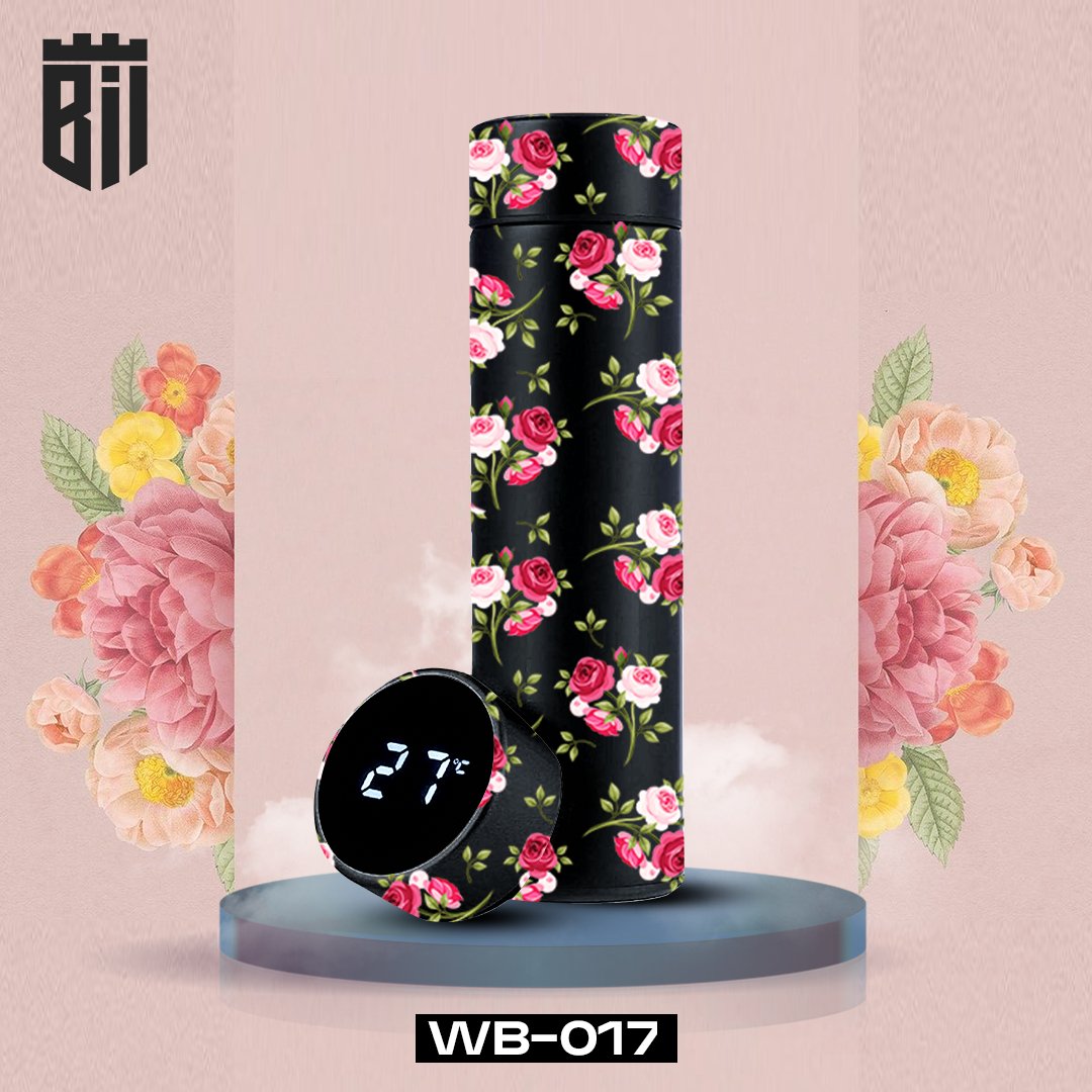 WB-017 - Floral Printed Temperature Water Bottle - BREACHIT